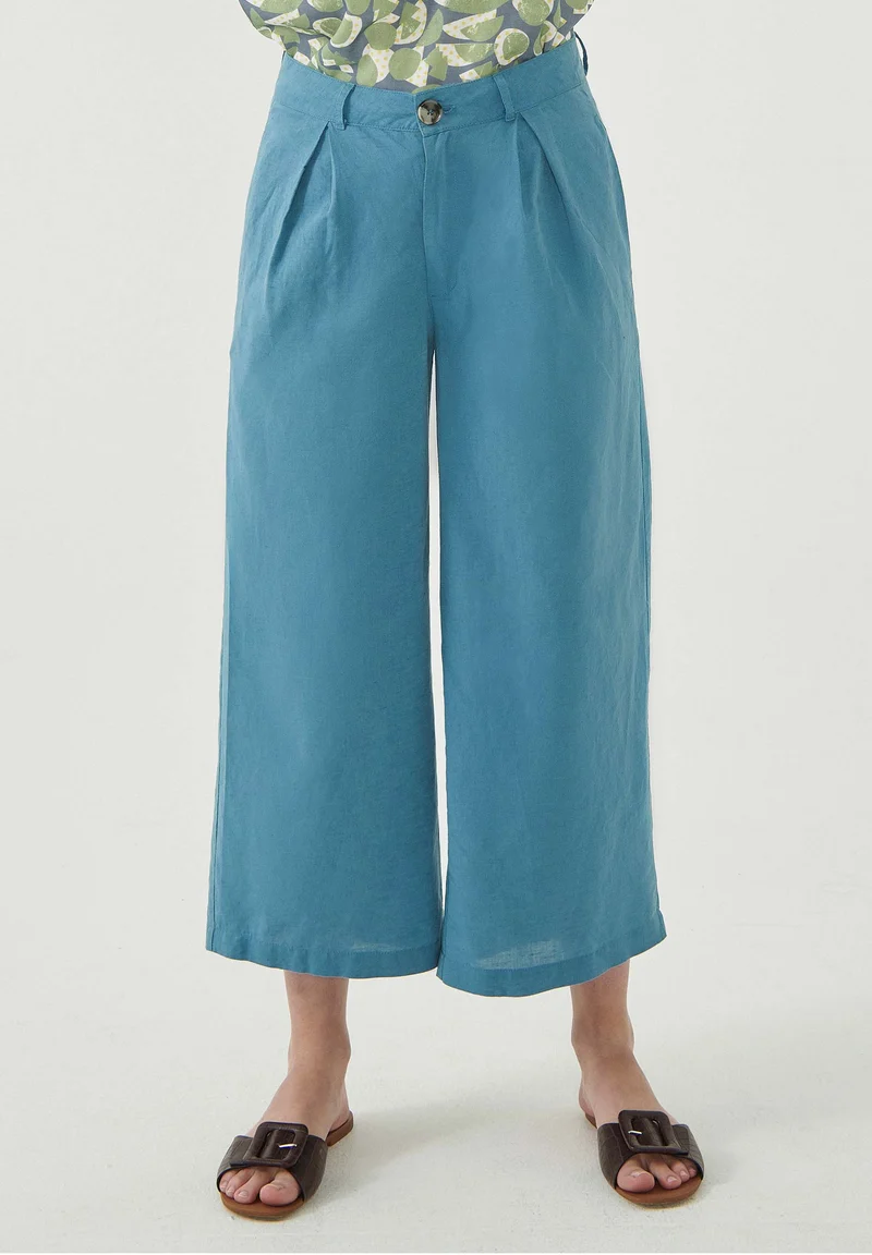 Culotte Hose aus Leinengemisch