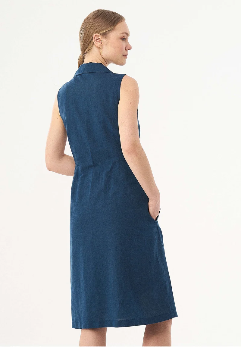 Hemdkleid aus Leinen und Bio-Baumwolle