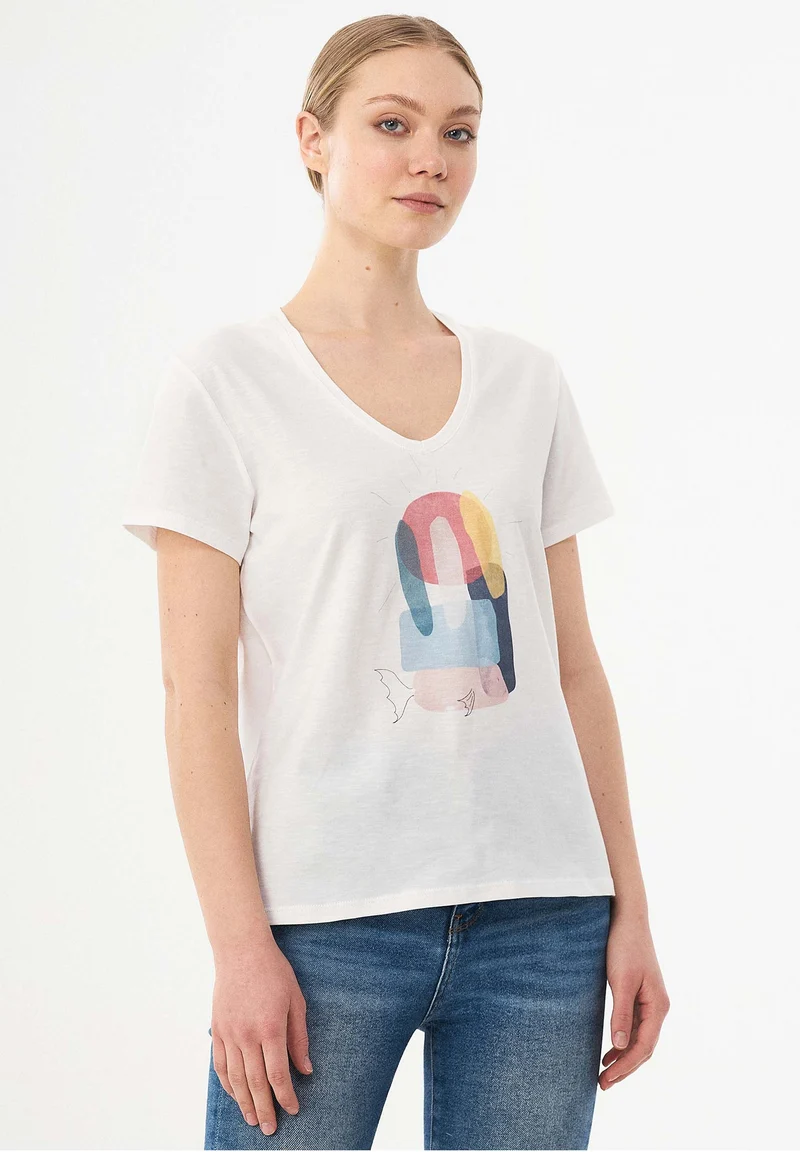 T-Shirt aus Bio-Baumwolle mit Print