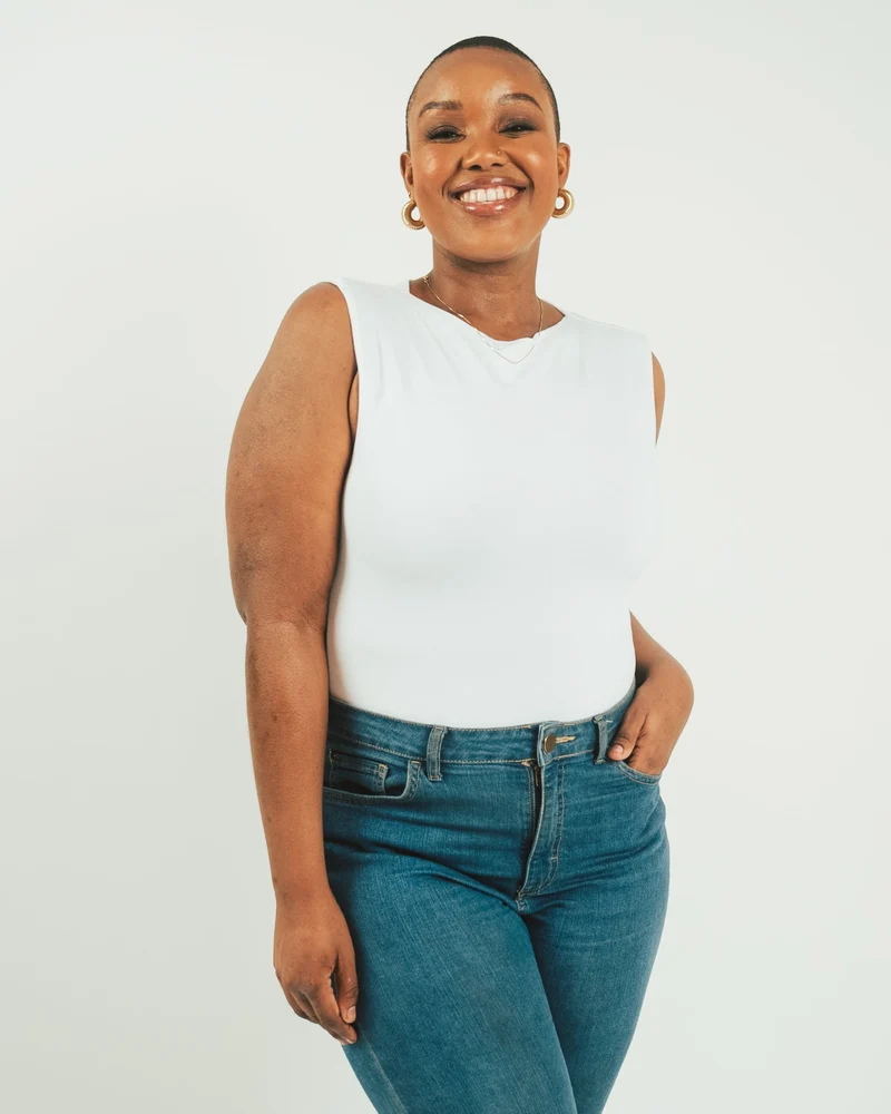 Vivo X This Is Essential Sleeveless High Neck Bodysuit - White