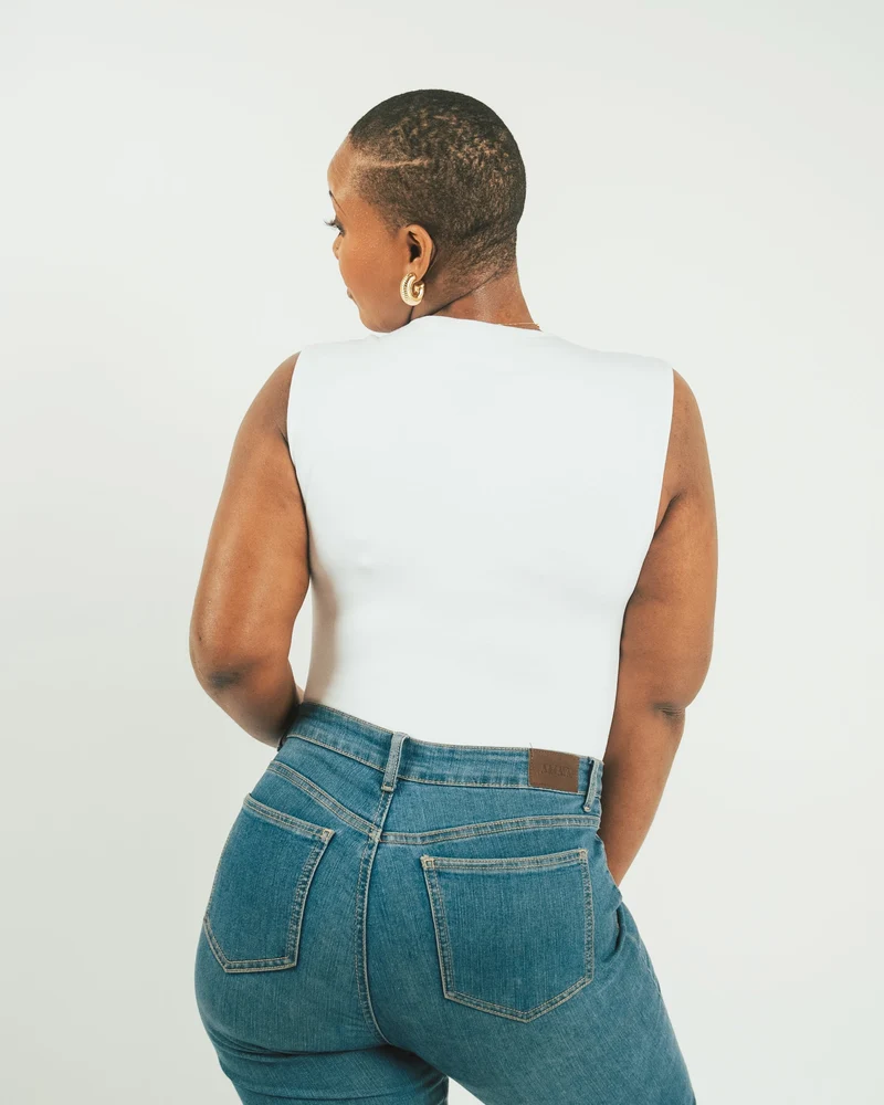 Vivo X This Is Essential Sleeveless High Neck Bodysuit - White
