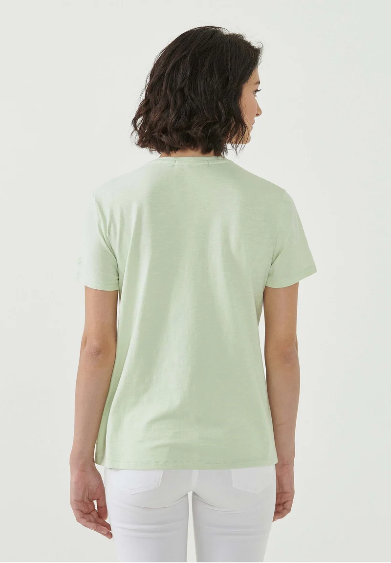 T-Shirt aus Bio-Baumwolle mit Blatt-Print
