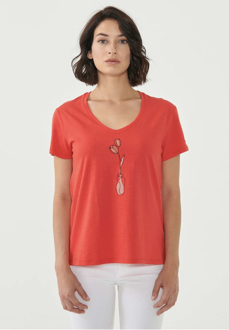 T-Shirt aus Bio-Baumwolle mit Blumen-Print