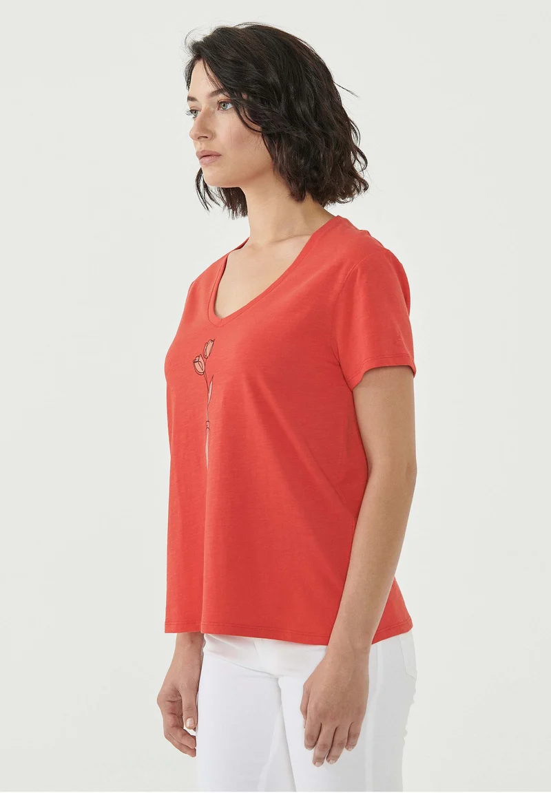 T-Shirt aus Bio-Baumwolle mit Blumen-Print