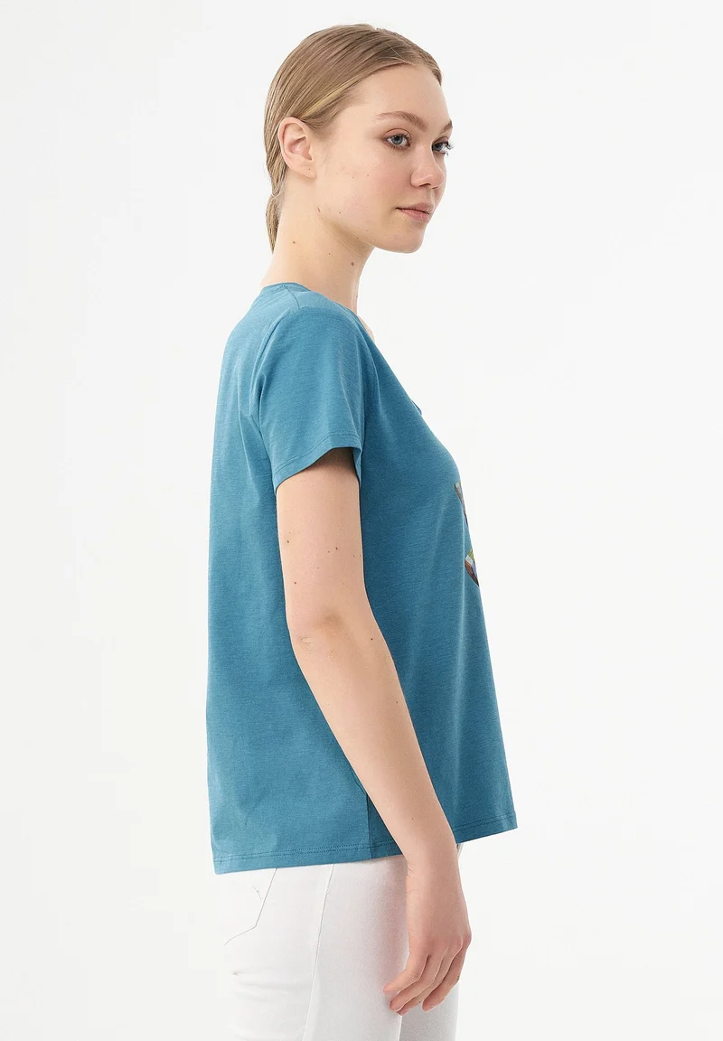 T-Shirt aus Bio-Baumwolle mit Orangen-Print