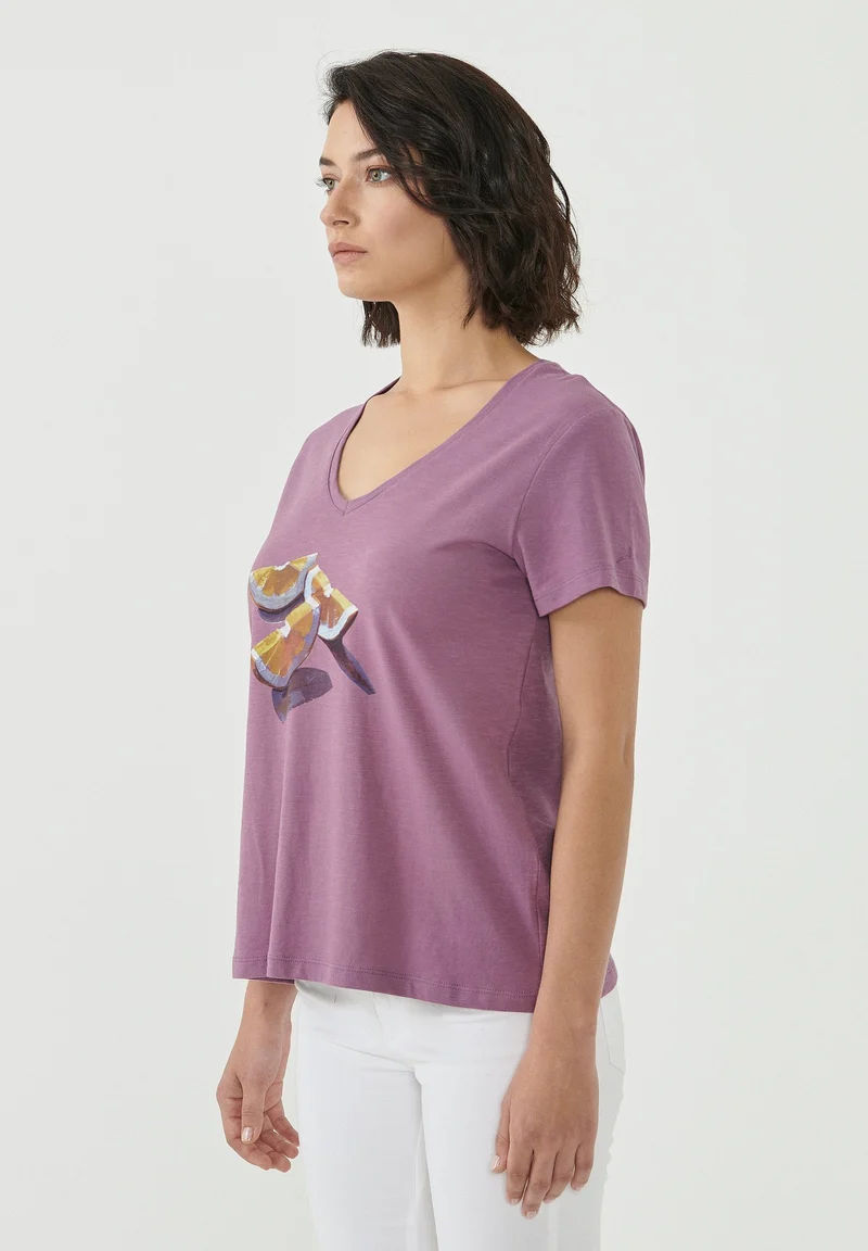 T-Shirt aus Bio-Baumwolle mit Orangen-Print