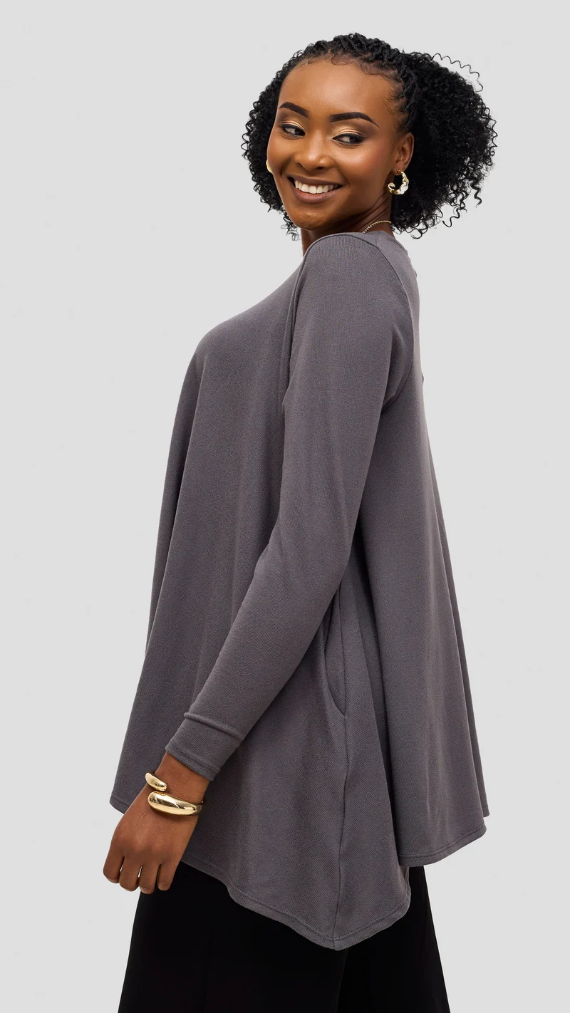 Vivo Tanda Loose Sweater - Dark Grey
