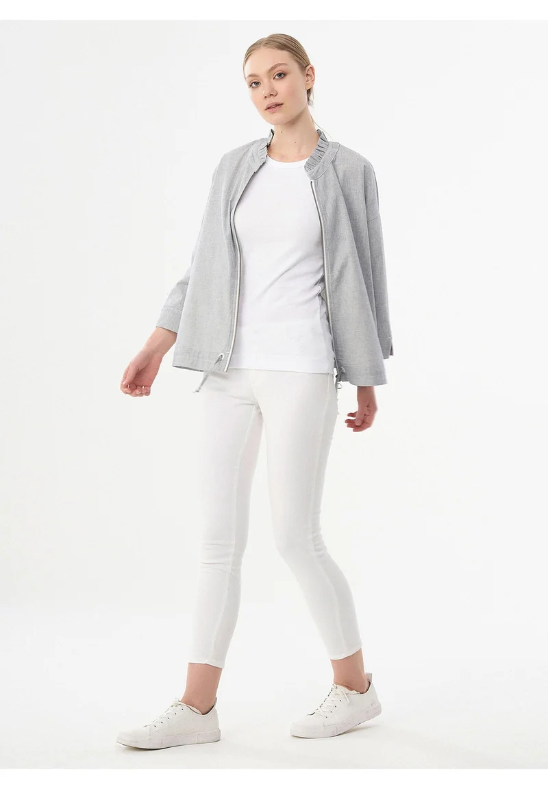 Jacke aus Bio-Baumwolle mit Streifenmuster