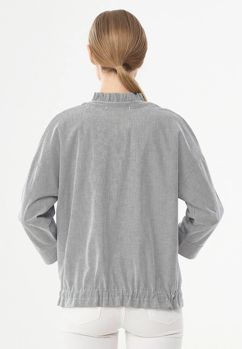 Jacke aus Bio-Baumwolle mit Streifenmuster
