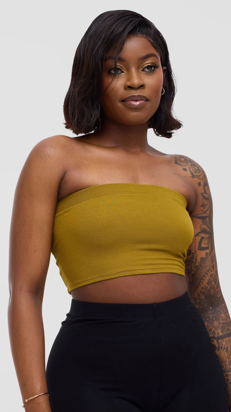 Zoya Basic Jersey Bandeau - Dark Olive