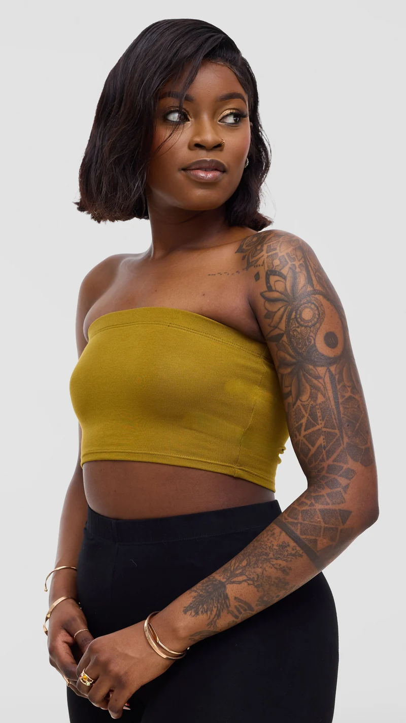 Zoya Basic Jersey Bandeau - Dark Olive