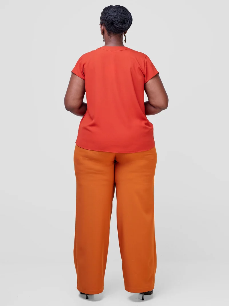Vivo Saida Cap Sleeve Top - Rust