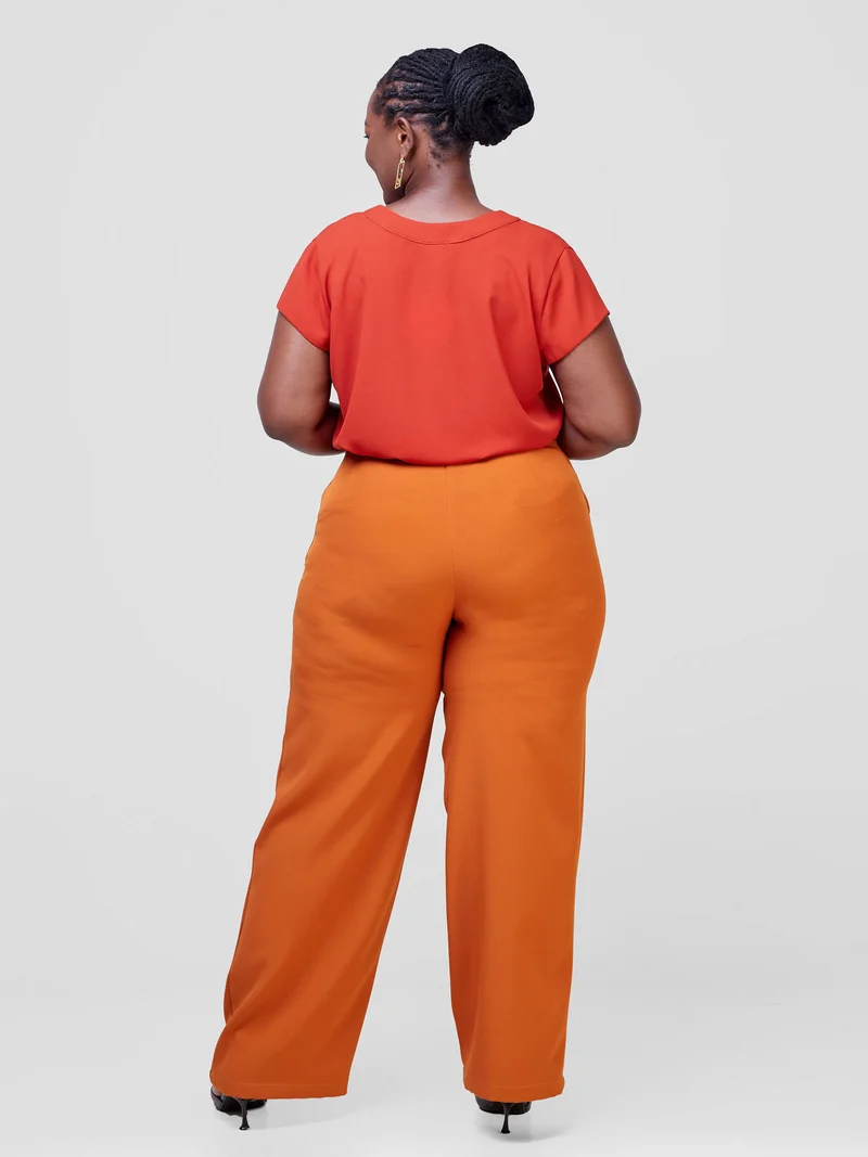 Vivo Saida Cap Sleeve Top - Rust