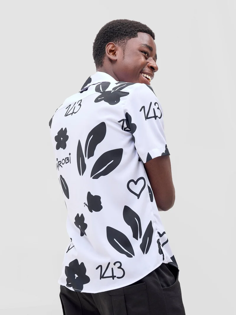 Zoya X Metamorphisized 143 Oversized Bowling Shirt - White / Black