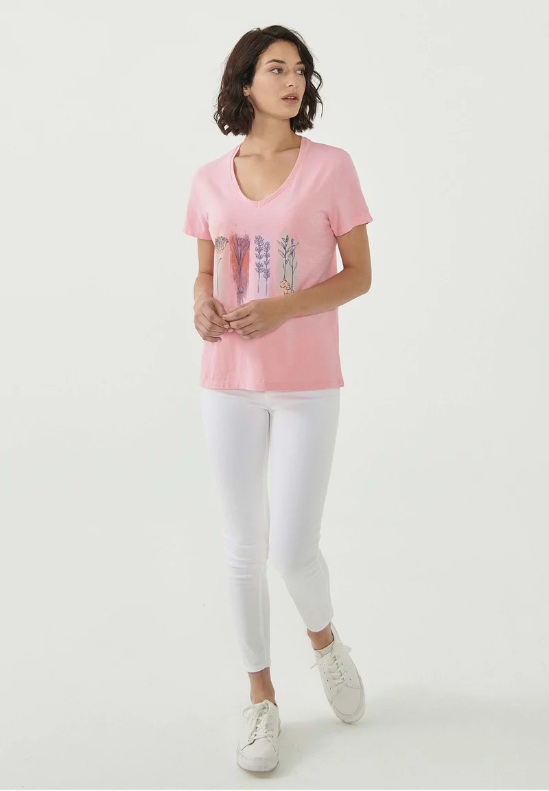 T-Shirt aus Bio-Baumwolle mit Blumen-Print