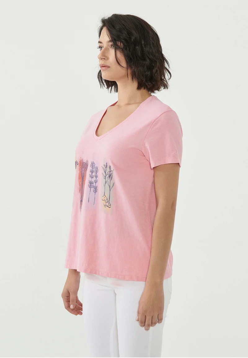T-Shirt aus Bio-Baumwolle mit Blumen-Print