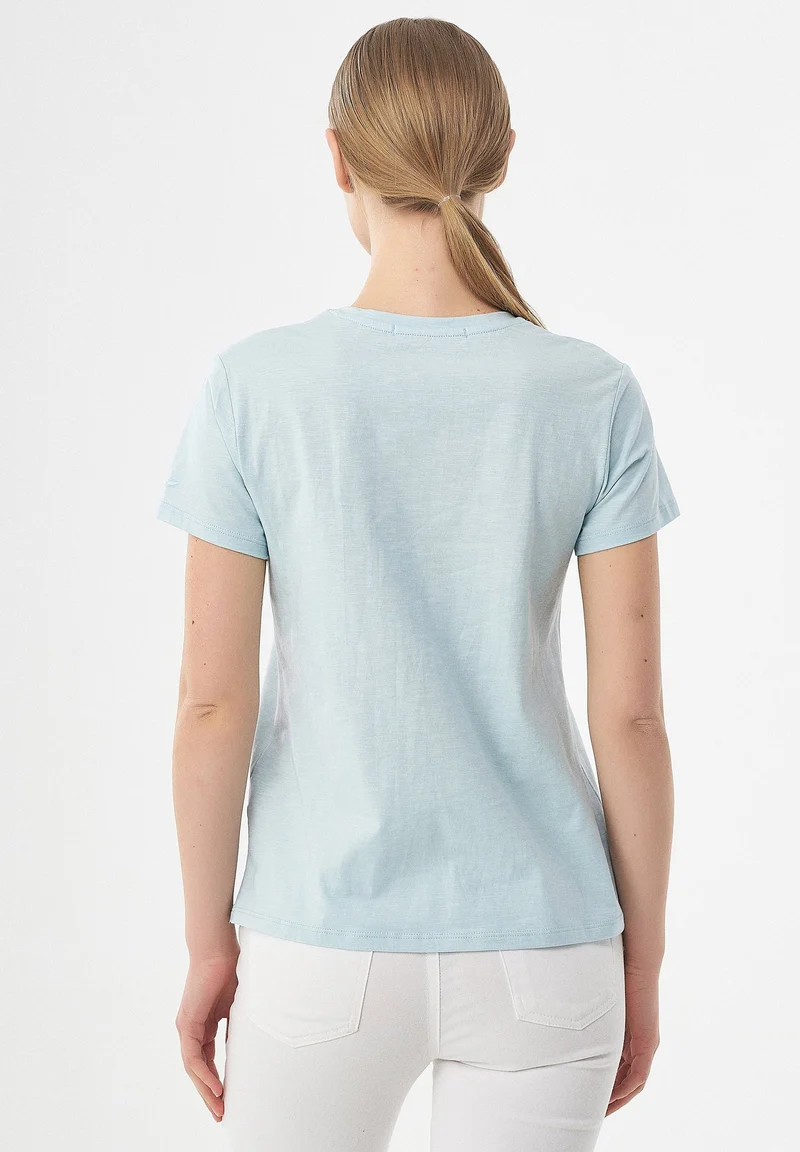 T-Shirt aus Bio-Baumwolle mit Fisch-Print