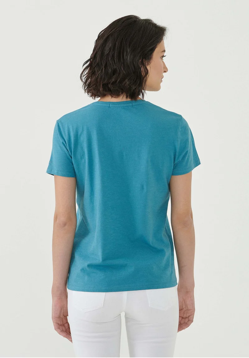 T-Shirt aus Bio-Baumwolle mit Fisch-Print