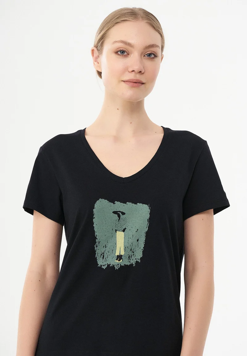 T-Shirt aus Bio-Baumwolle mit Print
