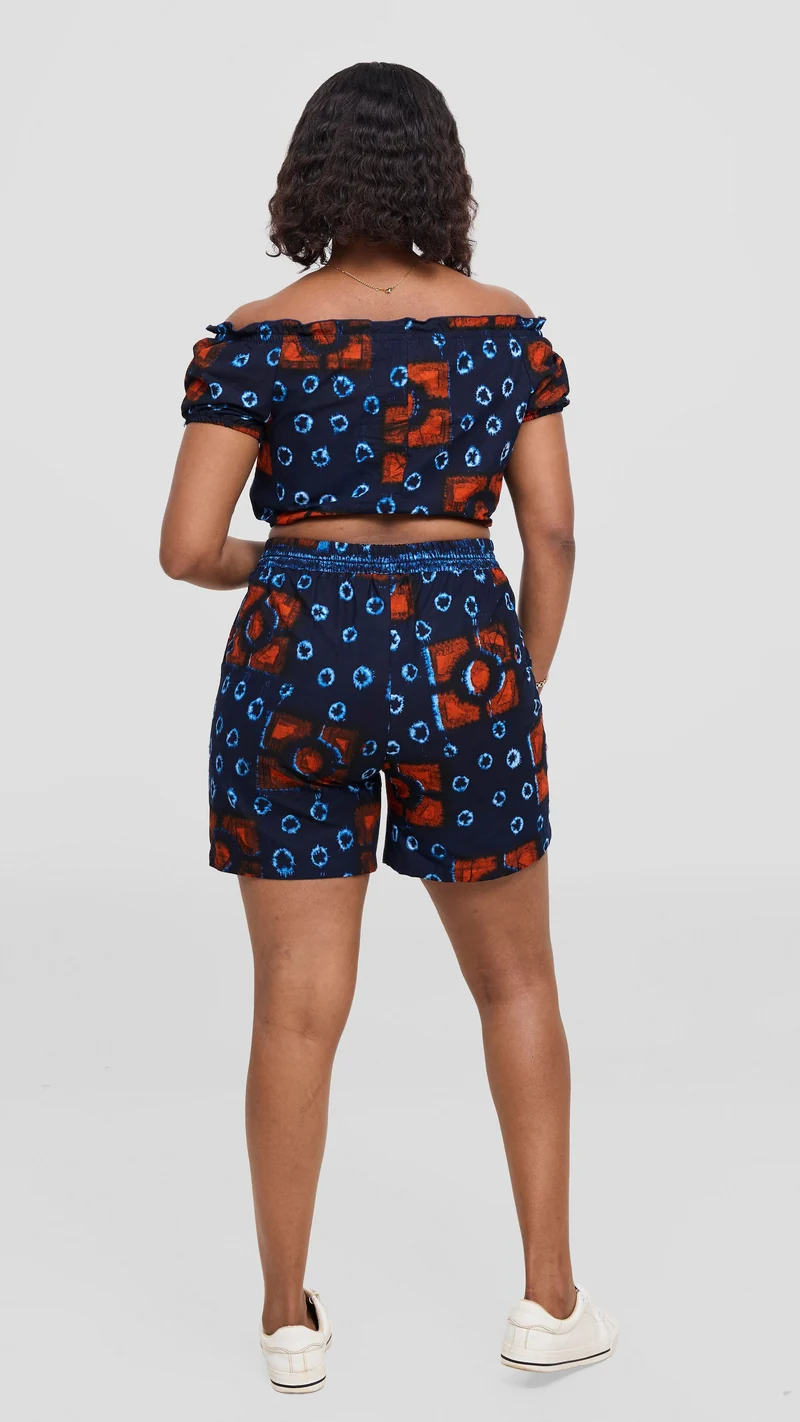 Safari Tafari Off Shoulder Crop Top - Lusi Print