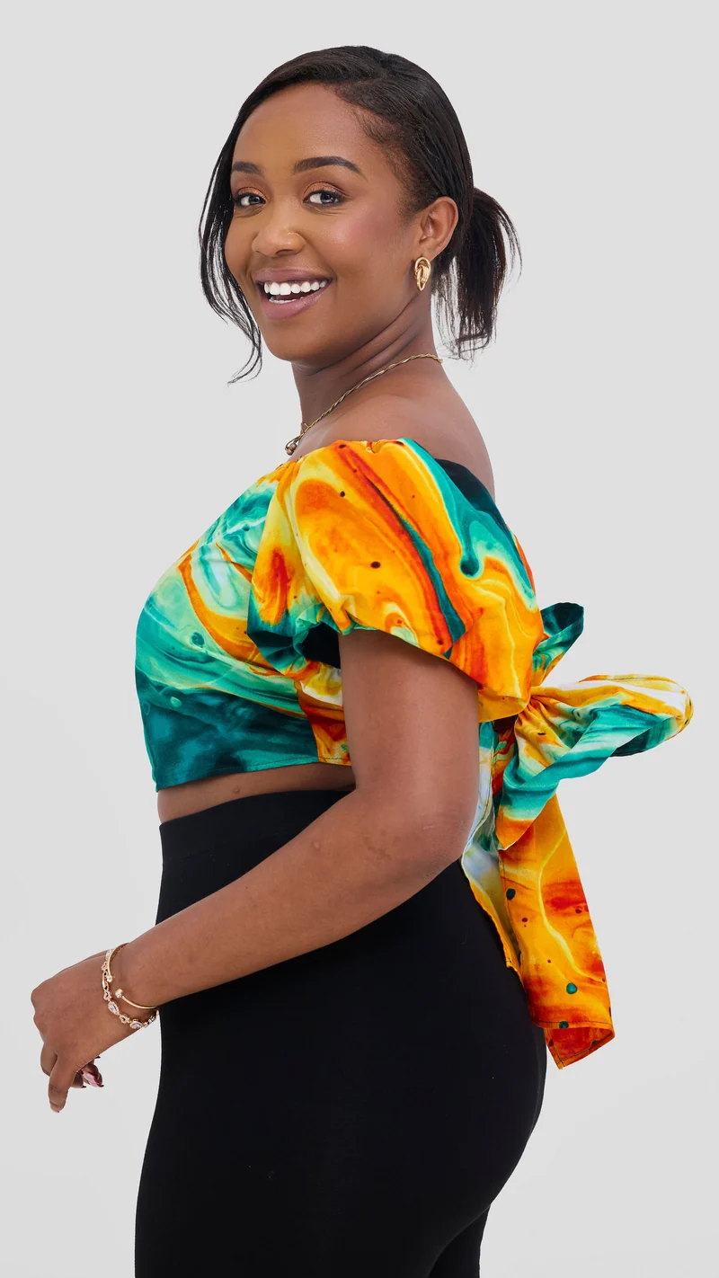 Safari Tafari Wrap Top - Karanga Print