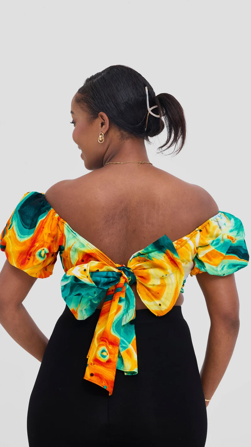 Safari Tafari Wrap Top - Karanga Print