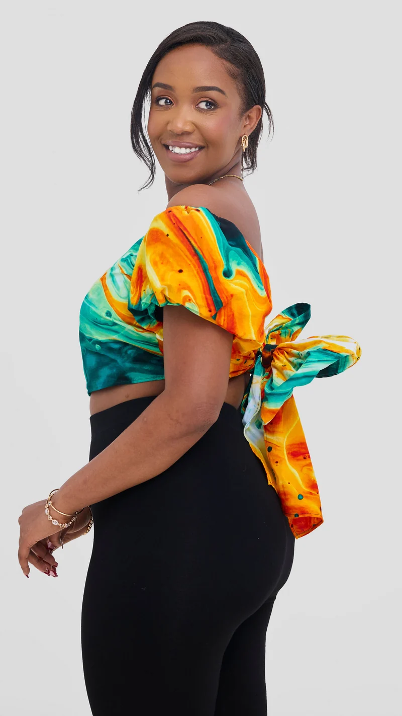 Safari Tafari Wrap Top - Karanga Print