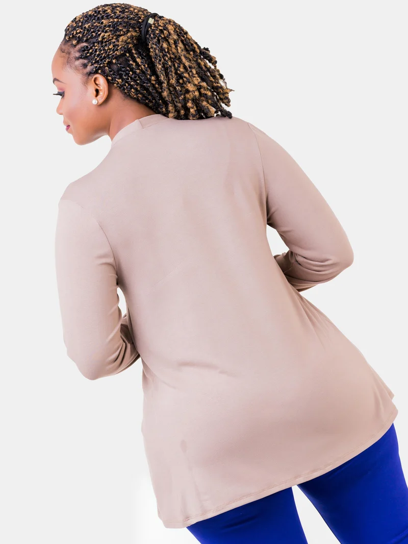 Vivo Everyday Short Waterfall in Jersey - Taupe
