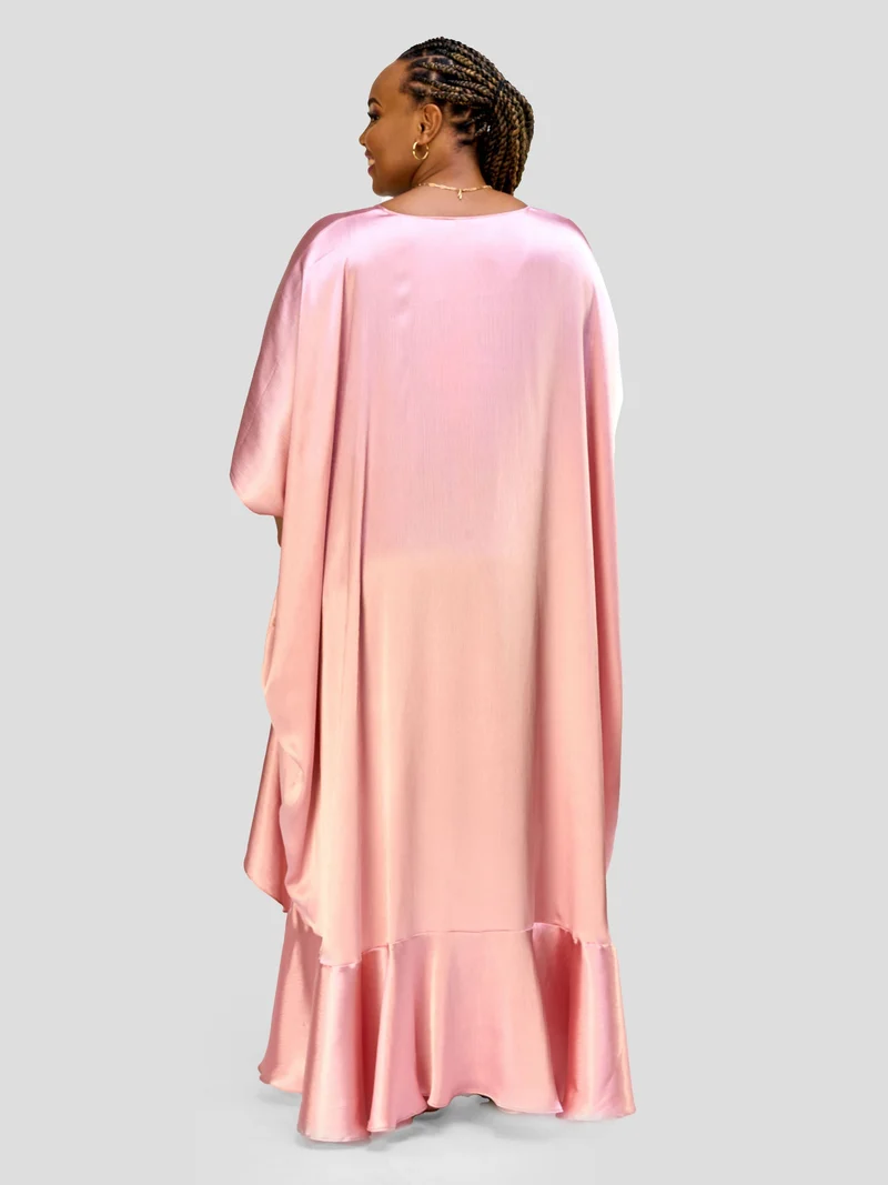 Vivo Nimali Satin Flounce Kimono - Pink