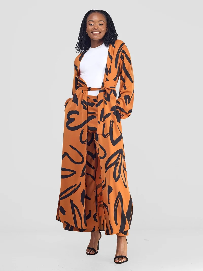 Vivo Chesi Kimono - Rust / Black Hesi Print