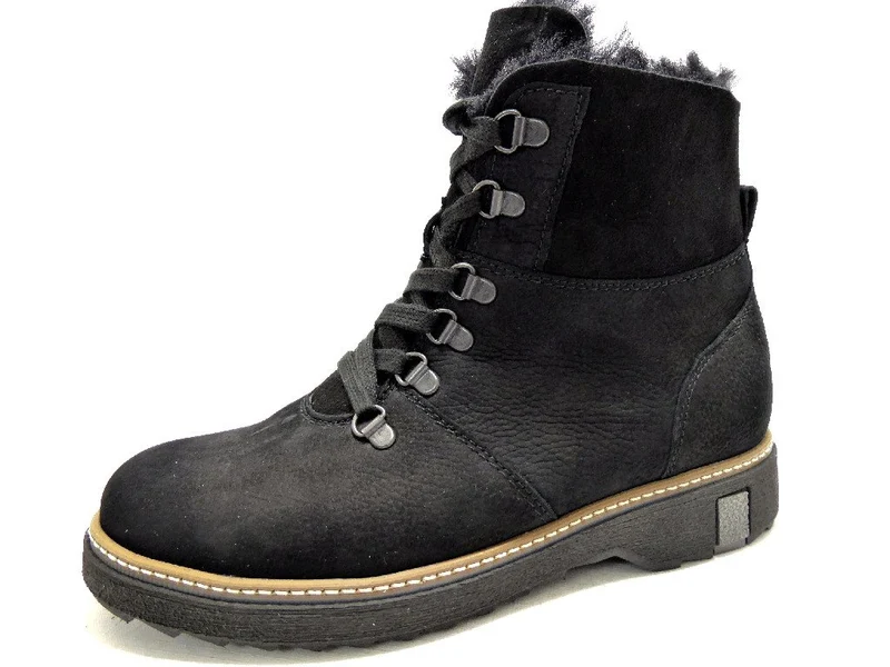Waldläufer Schnür-Stiefeletten schwarz