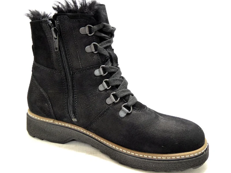 Waldläufer Schnür-Stiefeletten schwarz