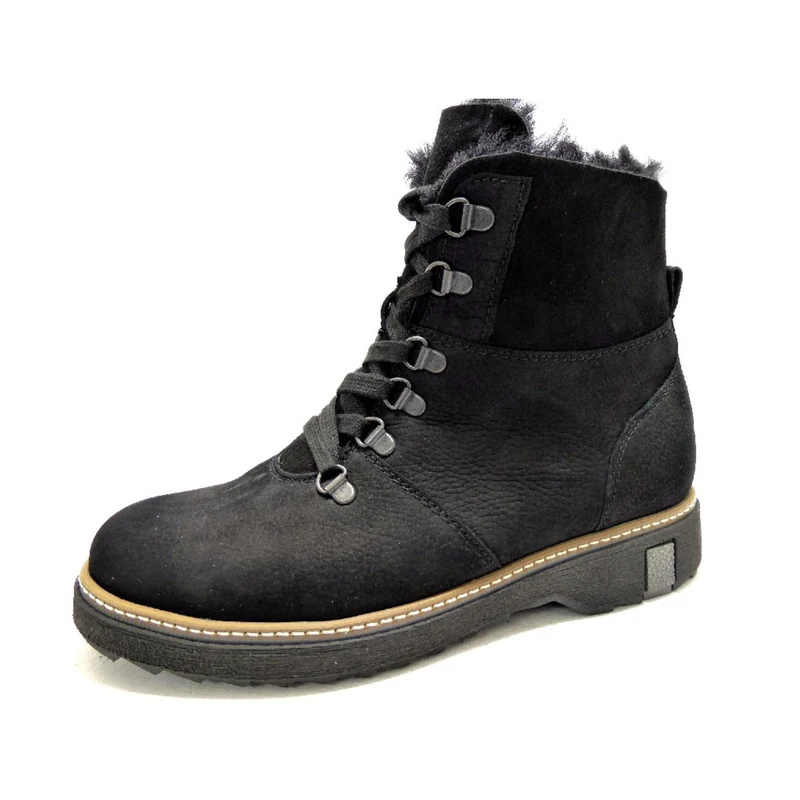 Waldläufer Schnür-Stiefeletten schwarz