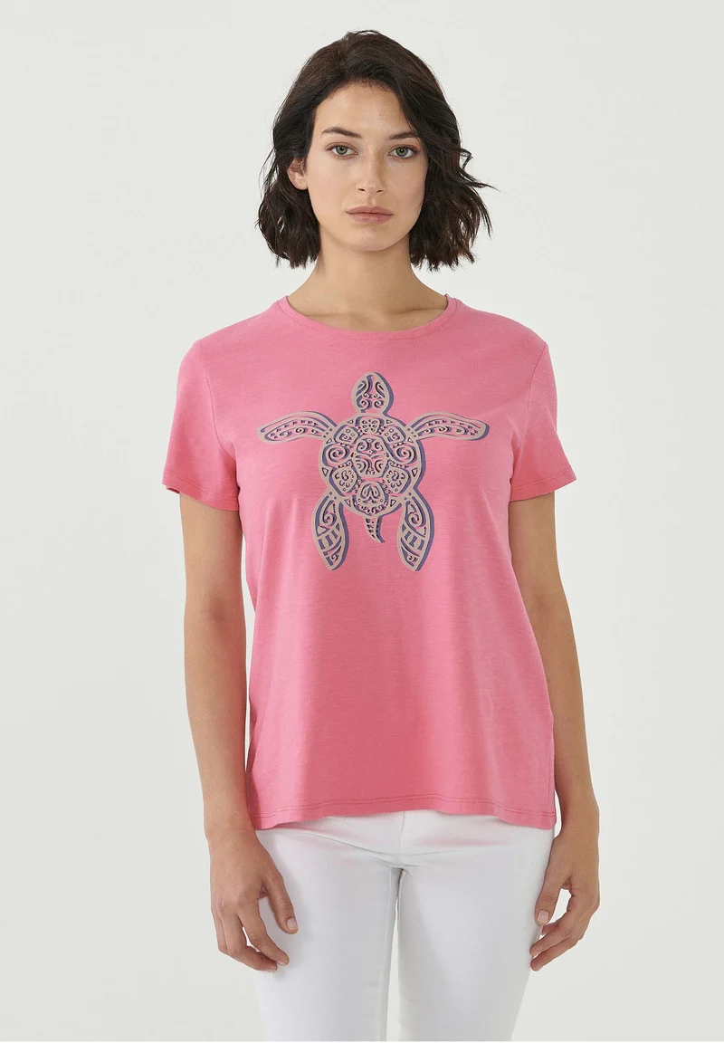 T-Shirt aus Bio-Baumwolle mit Schildkröten-Print