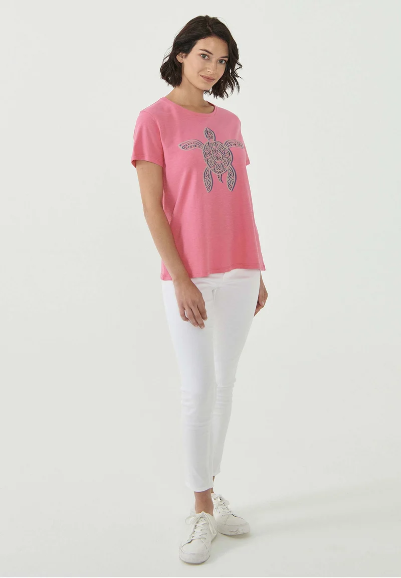 T-Shirt aus Bio-Baumwolle mit Schildkröten-Print