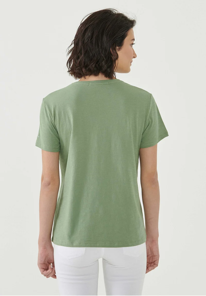 T-Shirt aus Bio-Baumwolle mit Fahrrad-Stickerei