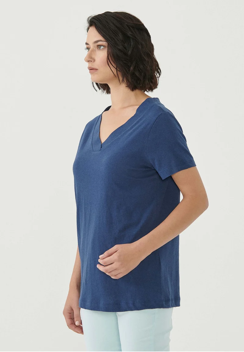 T-Shirt aus Bio-Baumwolle und Leinen