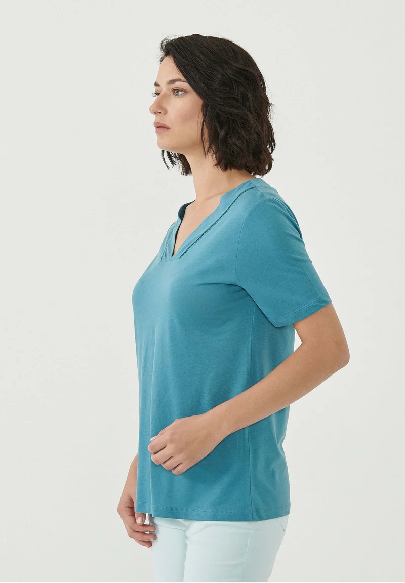 T-Shirt aus TENCEL™ Lyocell und Bio-Baumwolle