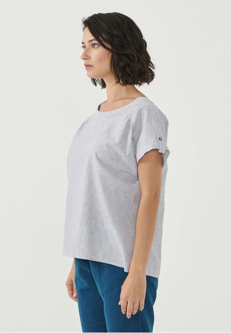 Bluse aus Bio-Baumwolle und Leinen