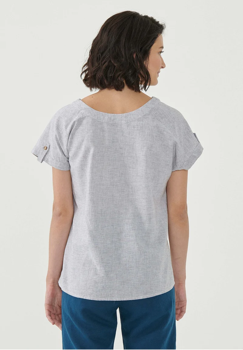 Bluse aus Bio-Baumwolle und Leinen