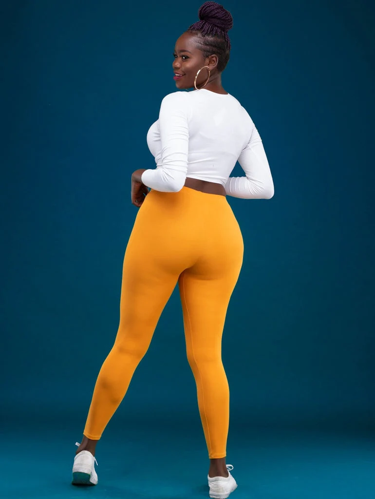 Zoya Basic Full Length Leggings - Mustard