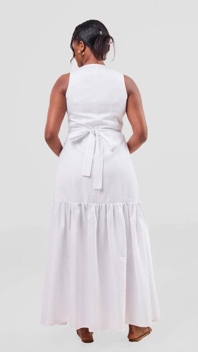 Safari Solana Wrap Dress - White