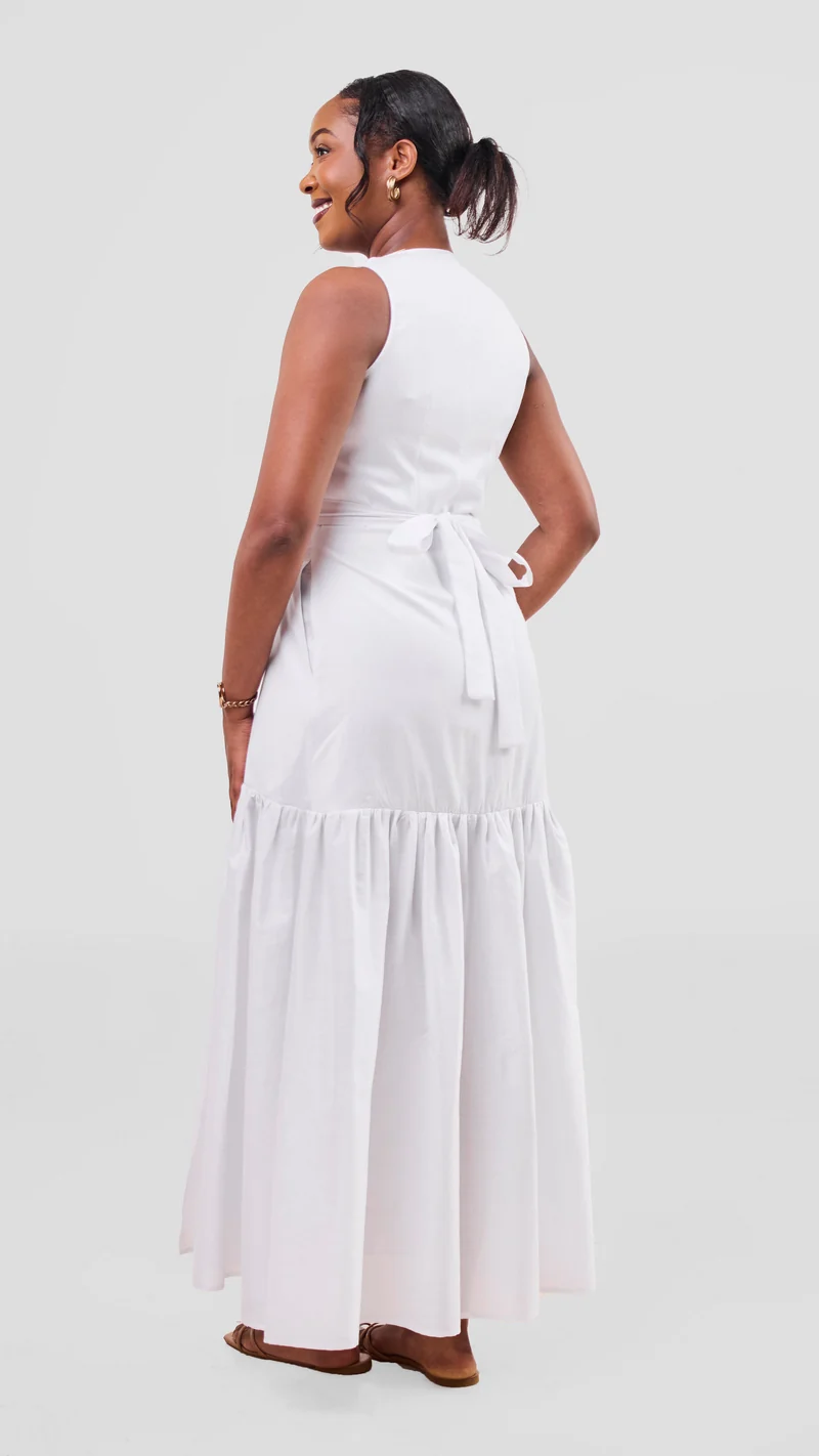 Safari Solana Wrap Dress - White