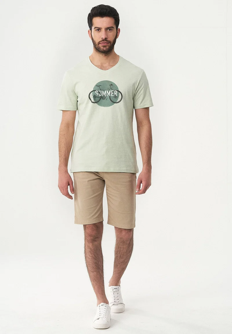 T-Shirt aus Bio-Baumwolle mit Fahrrad-Print