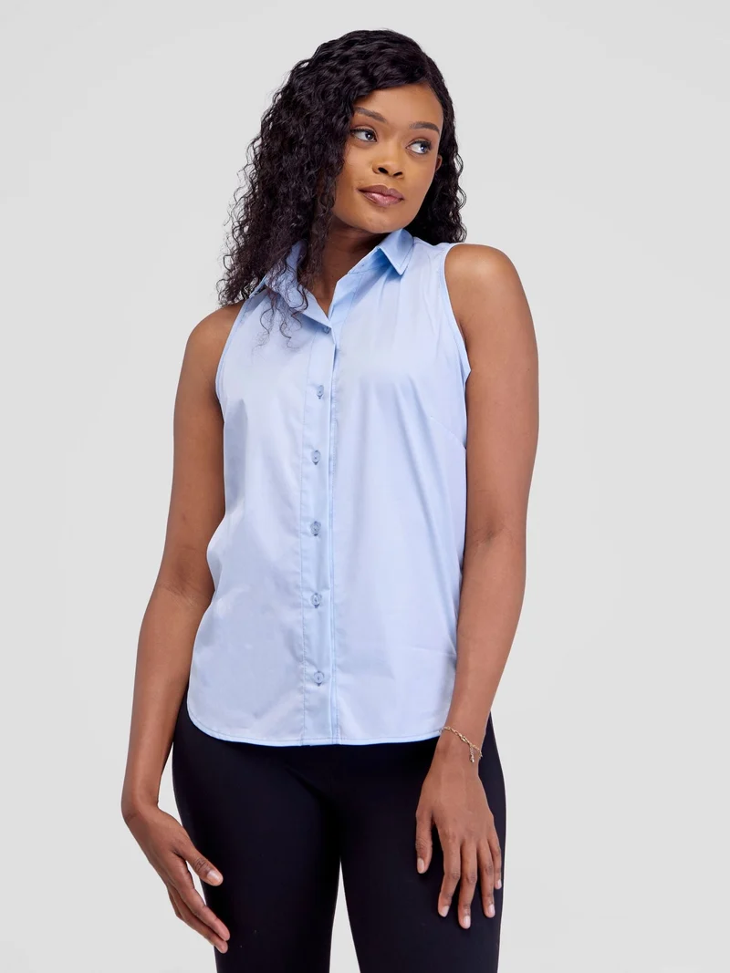 Safari by Vivo Kamari Halter Shirt - Baby Blue