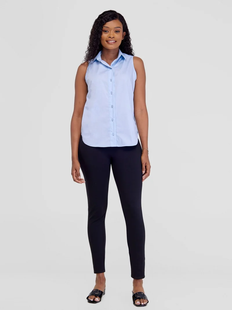 Safari by Vivo Kamari Halter Shirt - Baby Blue