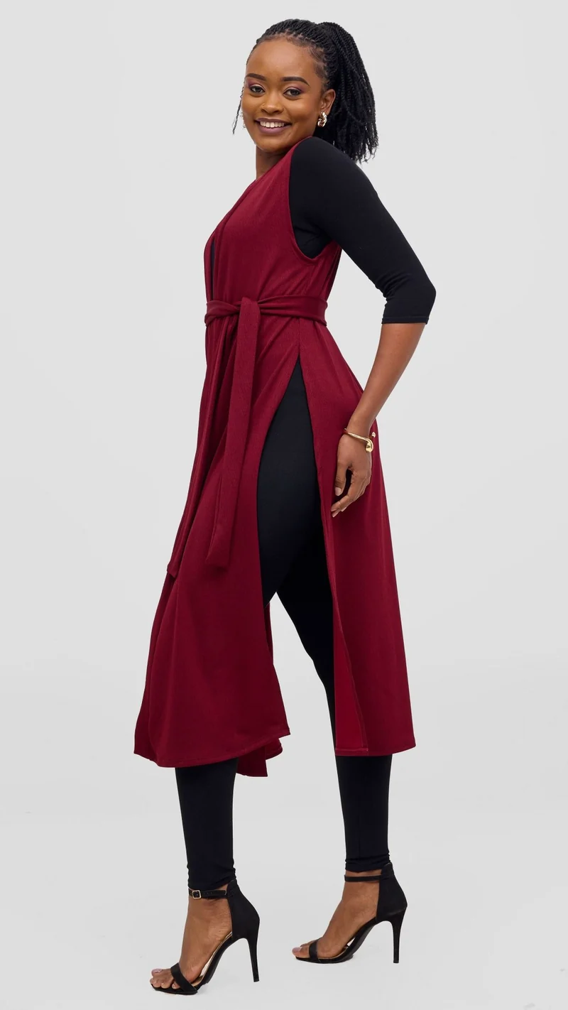 Vivo Chela Sleeveless Waterfall - Maroon