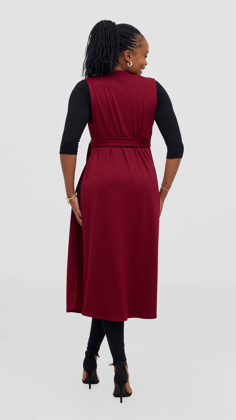 Vivo Chela Sleeveless Waterfall - Maroon