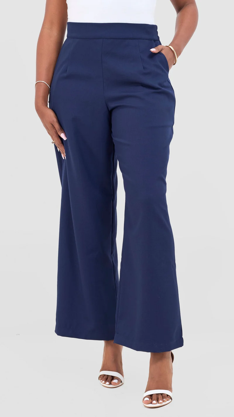 Vivo Tahisa Straight Leg Pants - Navy
