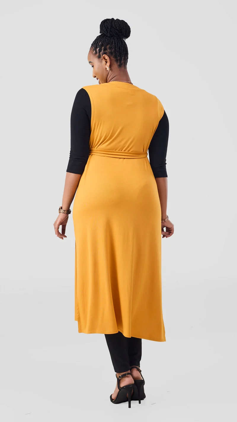 Vivo Chela Sleeveless Waterfall in Jersey - Mustard
